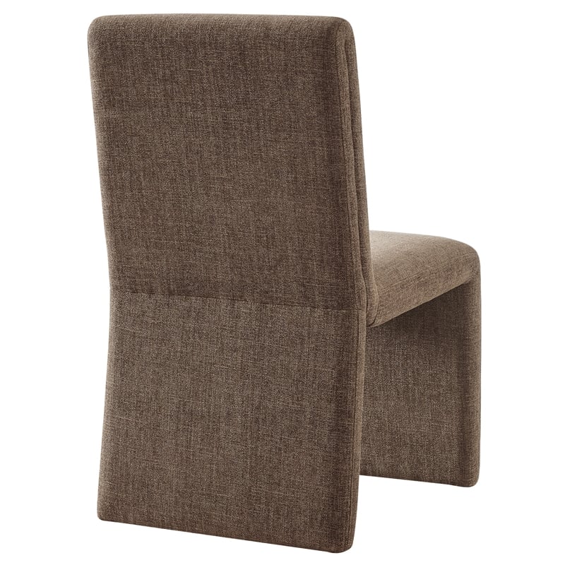 Maklaine Contemporary Dense Foam Padding Dining Side Chair in Mocha