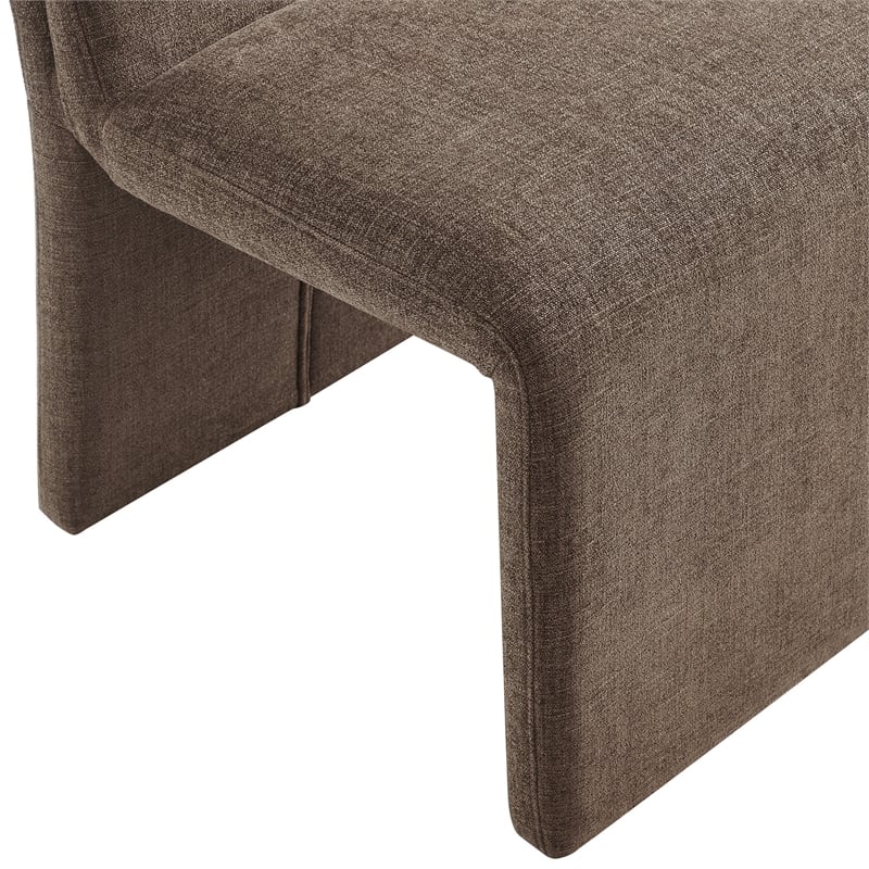 Maklaine Contemporary Dense Foam Padding Dining Side Chair in Mocha