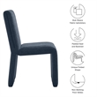 Maklaine Contemporary Dense Foam Padding Dining Side Chair in Slate Blue
