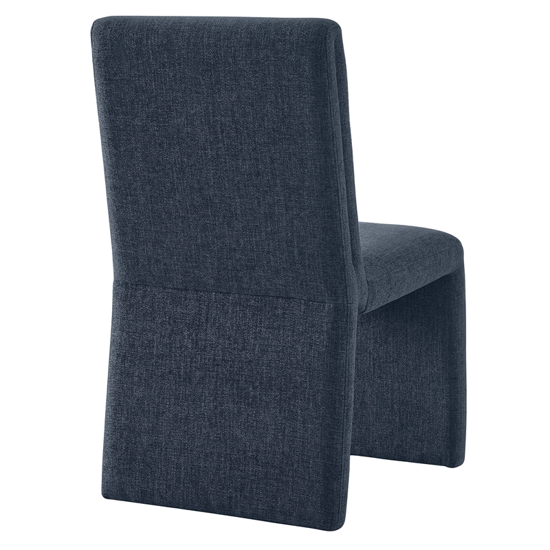 Maklaine Contemporary Dense Foam Padding Dining Side Chair in Slate Blue