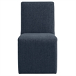 Maklaine Contemporary Dense Foam Padding Dining Side Chair in Slate Blue