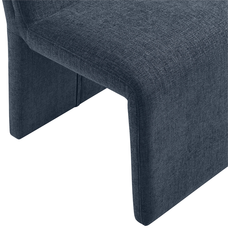 Maklaine Contemporary Dense Foam Padding Dining Side Chair in Slate Blue