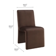 Maklaine Upholstered Performance Velvet Dining Side Chair in Chocolate