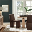 Maklaine Upholstered Performance Velvet Dining Side Chair in Chocolate