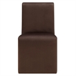 Maklaine Upholstered Performance Velvet Dining Side Chair in Chocolate