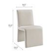 Maklaine Upholstered Performance Velvet Dining Side Chair in Alabaster