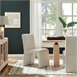 Maklaine Upholstered Performance Velvet Dining Side Chair in Alabaster