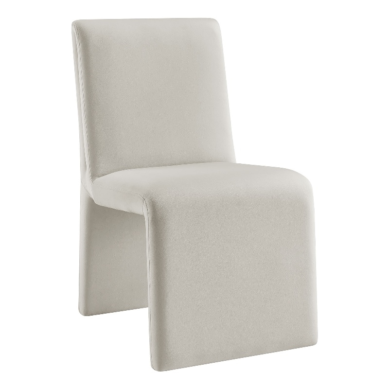 Maklaine Upholstered Performance Velvet Dining Side Chair in Alabaster