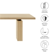 Maklaine Modern / Contemporary Solid Wood Dining Table in Natural