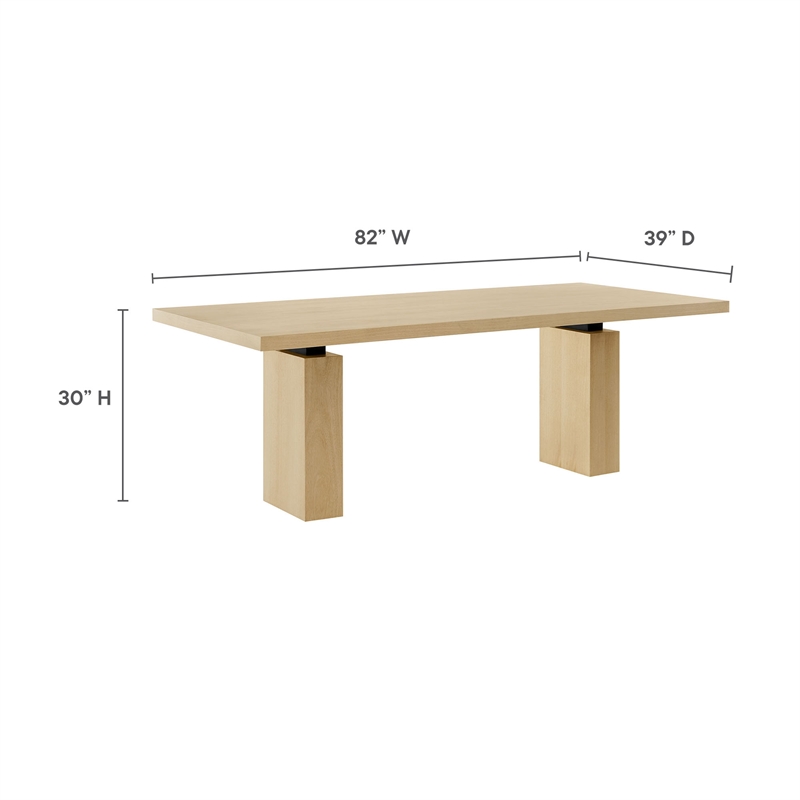 Maklaine Modern / Contemporary Solid Wood Dining Table in Natural