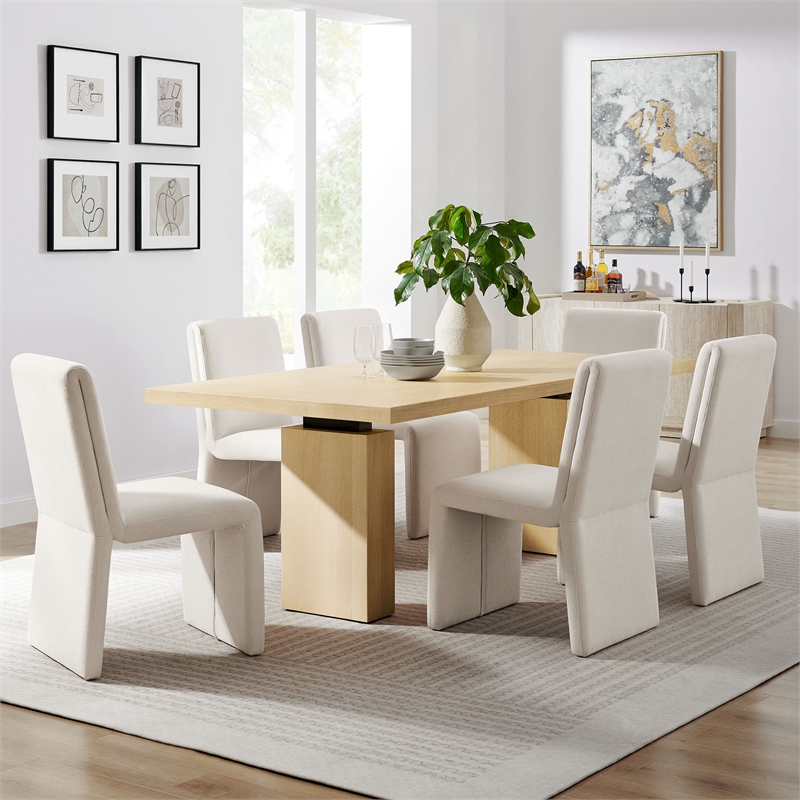 Maklaine Modern / Contemporary Solid Wood Dining Table in Natural