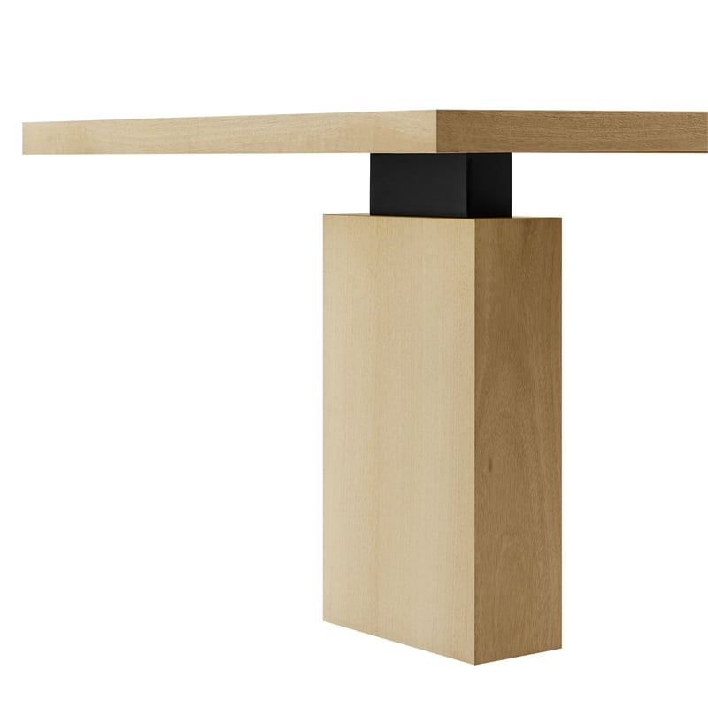 Maklaine Modern / Contemporary Solid Wood Dining Table in Natural