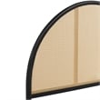 Maklaine Contemporary Rattan Cane Headboard Platform Bed in Black