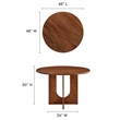 Maklaine Contemporary Solid Mango Wood Dining Table in Walnut