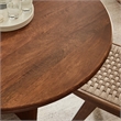 Maklaine Contemporary Solid Mango Wood Dining Table in Walnut
