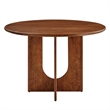 Maklaine Contemporary Solid Mango Wood Dining Table in Walnut