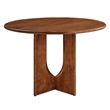 Maklaine Contemporary Solid Mango Wood Dining Table in Walnut
