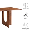 Maklaine Contemporary Solid Mango Wood Dining Table in Walnut