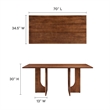 Maklaine Contemporary Solid Mango Wood Dining Table in Walnut