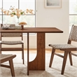 Maklaine Contemporary Solid Mango Wood Dining Table in Walnut