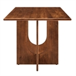 Maklaine Contemporary Solid Mango Wood Dining Table in Walnut