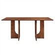 Maklaine Contemporary Solid Mango Wood Dining Table in Walnut