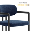 Maklaine Contemporary Open Back Design Dining Chair in Black Navy