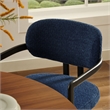 Maklaine Contemporary Open Back Design Dining Chair in Black Navy