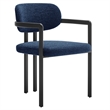 Maklaine Contemporary Open Back Design Dining Chair in Black Navy