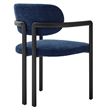 Maklaine Contemporary Open Back Design Dining Chair in Black Navy