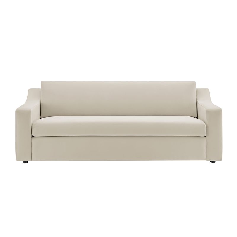 Maklaine Contemporary Dense Foam Padding Sofa in Alabaster White