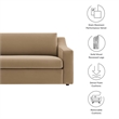 Maklaine Contemporary Dense Foam Padding Performance Velvet Sofa in Taupe