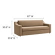 Maklaine Contemporary Dense Foam Padding Performance Velvet Sofa in Taupe