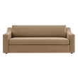 Maklaine Contemporary Dense Foam Padding Performance Velvet Sofa in Taupe