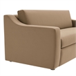 Maklaine Contemporary Dense Foam Padding Performance Velvet Sofa in Taupe