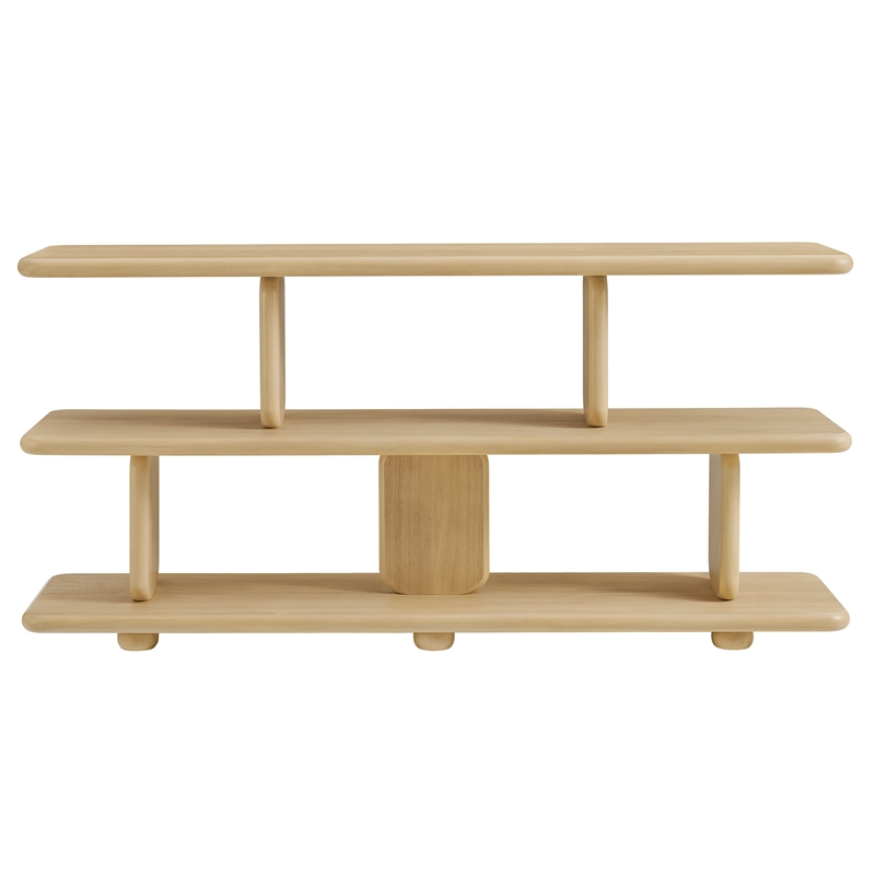 Maklaine Modern / Contemporary 2-Tier Open Shelving Bookshelf in Natural