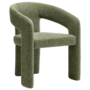 Maklaine Contemporary Upholstered Dining Accent Chair in Leaf Geen