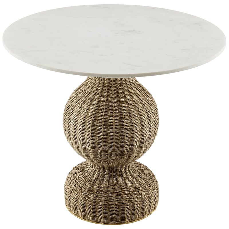 Maklaine Modern / Contemporary Dining Table in White Natural