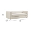 Maklaine Contemporary Performance Velvet Sofa in Alabaster White