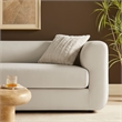 Maklaine Contemporary Performance Velvet Sofa in Alabaster White
