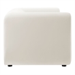 Maklaine Contemporary Performance Velvet Sofa in Alabaster White