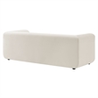 Maklaine Contemporary Performance Velvet Sofa in Alabaster White
