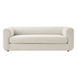 Maklaine Contemporary Performance Velvet Sofa in Alabaster White