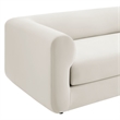Maklaine Contemporary Performance Velvet Sofa in Alabaster White