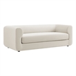 Maklaine Contemporary Performance Velvet Sofa in Alabaster White