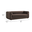 Maklaine Contemporary Performance Velvet Sofa in Chocolate Brown