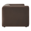 Maklaine Contemporary Performance Velvet Sofa in Chocolate Brown
