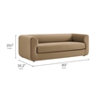 Maklaine Modaway Performance Velvet Upholstered Sofa in Taupe