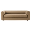 Maklaine Modaway Performance Velvet Upholstered Sofa in Taupe