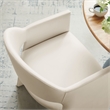 Maklaine Contemporary Performance Velvet Dining Armchair in Alabaster
